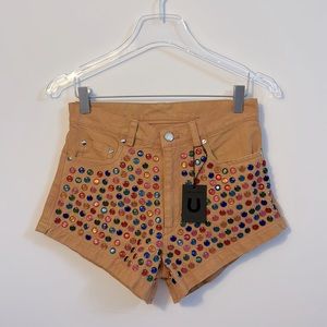 Understated Leather Women's Elvis Rhinestone Denim Shorts